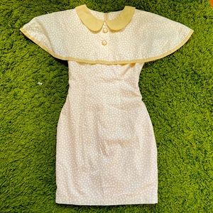 SOLD✌🏼Vintage Mod Yellow Polka Dot Dress